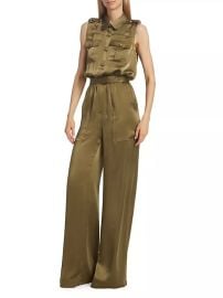 Shop Ramy Brook Rayna Satin Cargo Jumpsuit at Saks Fifth Avenue