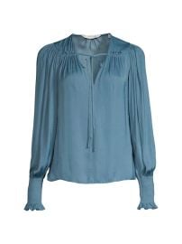 Shop Rebecca Taylor Sateen Tie-Front Blouse at Nordstrom