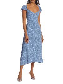 Shop Reformation Baxley Floral Cap-Sleeve Midi-Dress at Saks Fifth Avenue