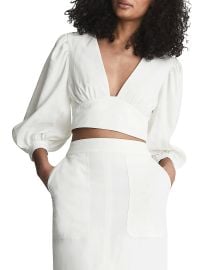 Shop Reiss Ava V-Neck Bow Back Top at Saks Fifth Avenue