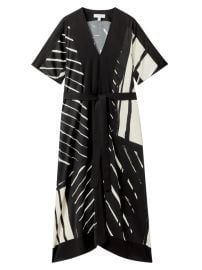 Shop Reiss Graphic Tie-Waist Caftan Midi-Dress at Saks Fifth Avenue