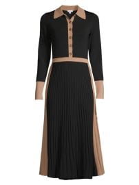 Shop Reiss Mia Two-Tone Knit Shirtdress at Saks Fifth Avenue