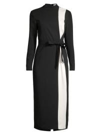 Shop Reiss Millie Two-Tone Tie Midi Dress Saks Fifth Avenue at Saks Fifth Avenue