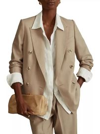 Shop Reiss Sadie Wool Double-Breasted Blazer at Saks Fifth Avenue