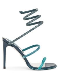 Shop Rene Caovilla Crystal-Embellished Leather Wrap Sandals at Saks Fifth Avenue