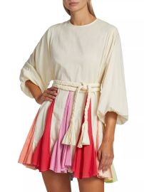 Shop Rhode Ella Colorblock Pleat Minidress at Saks Fifth Avenue