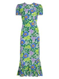 Shop Rhode Lulani Floral Ruffled Midi-Dress at Saks Fifth Avenue