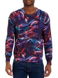 Shop Robert Graham Leaf-Print Knit Sweater at Saks Fifth Avenue