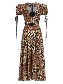 Shop Rodarte Belted Leopard-Print Silk Twill Dress at Saks Fifth Avenue