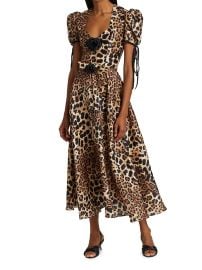 Shop Rodarte Belted Leopard-Print Silk Twill Dress at Saks Fifth Avenue