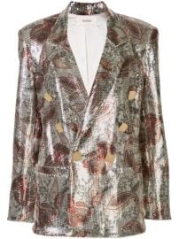 Shop Rodarte floral double-breasted blazer with Express Delivery - at Farfetch