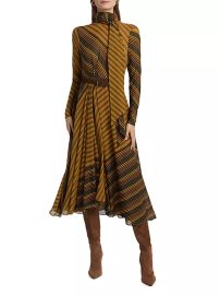 Shop Ronny Kobo Noven Striped Mock-Turtleneck Midi-Dress at Saks Fifth Avenue