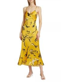 Shop Rosetta Getty Bias-Cut Silk Satin Slipdress at Saks Fifth Avenue