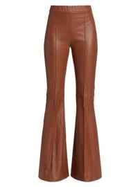 Shop Rosetta Getty Pin-Tucked Leather Flared Pants at Saks Fifth Avenue