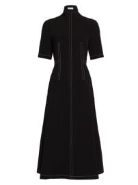 Shop Rosetta Getty Short-Sleeve Zip-Up Dress at Saks Fifth Avenue