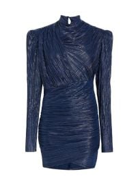 Shop SABINA MUSYEV Maya Foiled Pleated Knit Minidress at Saks Fifth Avenue