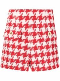 Shop SANDRO houndstooth high-waist shorts with Express Delivery - at Farfetch