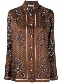 Shop SANDRO paisley-print silk shirt with Express Delivery - at Farfetch