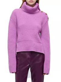 Shop SIMKHAI Adrienne Wool amp Cashmere Rib-Knit Turtleneck Sweater at Saks Fifth Avenue