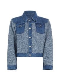 Shop SIMKHAI Baylin Denim Knit Jacket at Saks Fifth Avenue