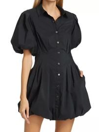 Shop SIMKHAI Cleo Pleated Poplin Balloon Minidress Saks Fifth Avenue at Saks Fifth Avenue