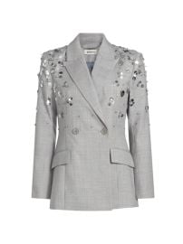 Shop SIMKHAI Getty Pailettes Double-Breasted Blazer at Saks Fifth Avenue