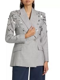 Shop SIMKHAI Getty Pailettes Double-Breasted Blazer at Saks Fifth Avenue