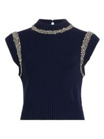 Shop SIMKHAI Joanae Embellished Wool-Cashmere Sleeveless Sweater at Saks Fifth Avenue