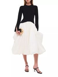 Shop SIMKHAI Kenlie Colorblocked Fit amp Flare Midi-Dress at Saks Fifth Avenue