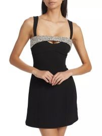 Shop SIMKHAI Lenny Embellished Keyhole Neckline Minidress at Saks Fifth Avenue