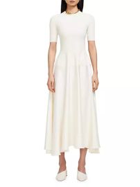 Shop SIMKHAI Marionne Knit amp Satin Midi-Dress at Saks Fifth Avenue