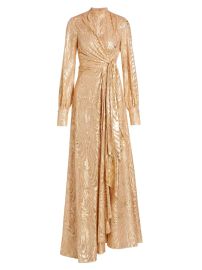 Shop SIMKHAI Merren Moire Zebra Silk-Blend Fil Coup Metallic Gown at Saks Fifth Avenue