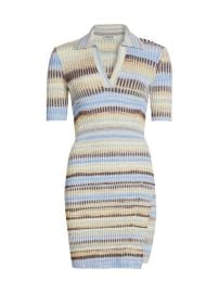 Shop SIMKHAI Solana Stripe Rib-Knit Polo Minidress at Saks Fifth Avenue