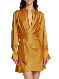 Shop SIMKHAI Talit Draped Knee-Length Surplice Dress at Saks Fifth Avenue