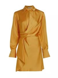 Shop SIMKHAI Talit Draped Knee-Length Surplice Dress at Saks Fifth Avenue