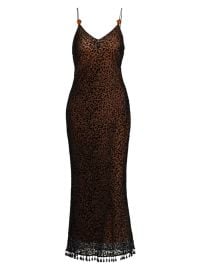 Shop STAUD Clay Leopard Beaded Midi Dress at Saks Fifth Avenue