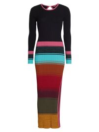 Shop STAUD Edna Stripe Cutout Sweaterdress at Saks Fifth Avenue