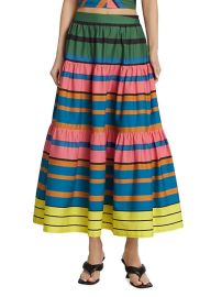 Shop STAUD Sea Striped Tiered Maxi Skirt at Saks Fifth Avenue