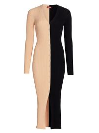 Shop STAUD Shoko Colorblock Body-Con Sweaterdress at Saks Fifth Avenue