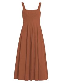 Shop STAUD Wells Cotton Poplin Midi-Dress at Saks Fifth Avenue