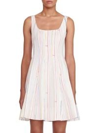 Shop STAUD Wells Cotton Striped Logo Minidress at Saks Fifth Avenue