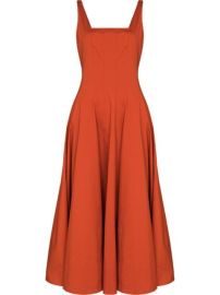 Shop STAUD Wells sleeveless midi dress with Express Delivery - at Farfetch