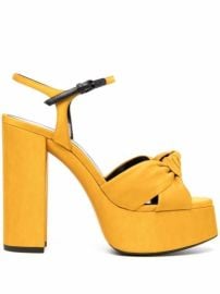 Shop Saint Laurent Bianca knot detail 130mm sandals with Express Delivery - at Farfetch