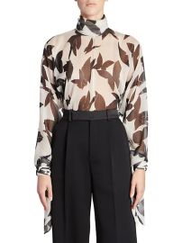 Shop Saint Laurent Blouse In Butterfly Silk Muslin at Saks Fifth Avenue