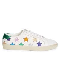 Shop Saint Laurent California Stars Leather Sneakers at Saks Fifth Avenue