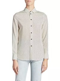 Shop Saint Laurent Classic Shirt In Dotted Crepe De Chine at Saks Fifth Avenue