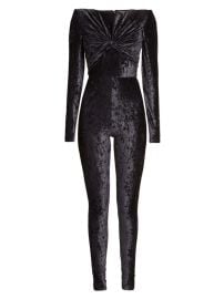 Shop Saint Laurent Crushed Velvet Twist Jumpsuit at Saks Fifth Avenue