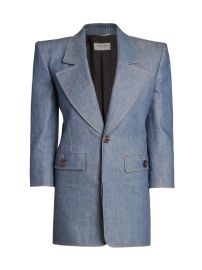 Shop Saint Laurent Denim Blazer Minidress at Saks Fifth Avenue