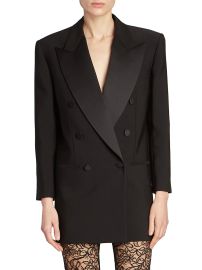 Shop Saint Laurent Double-breasted Tuxedo Jacket In Wool at Saks Fifth Avenue