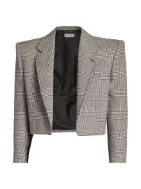 Shop Saint Laurent Glen Check Cropped Blazer at Saks Fifth Avenue